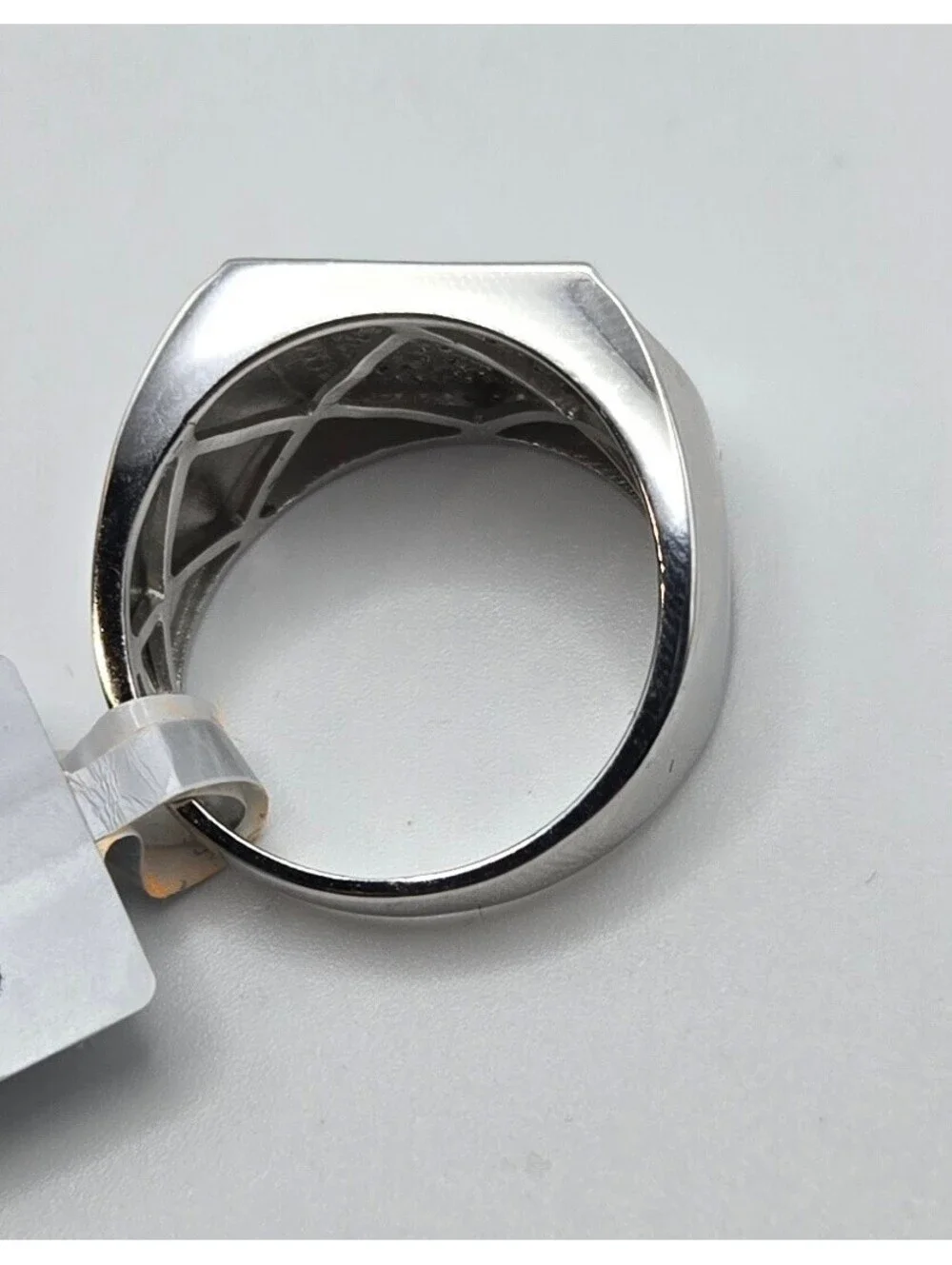 NEW Solid 925 Sterling Lab Diamond .50ctw, Mens Ring Size 10